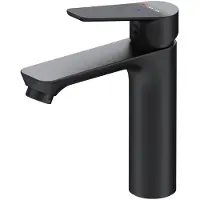 AM.PM Badarmatur fur Waschbecken EcoStart Wasserhahn Bad Schwarz Waschtischarmatur