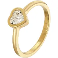 Trendor 31100-01 Damenring mit Zirkonia-Herz 925 Sterling-Silber Vergoldet