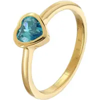 Trendor 31100-04 Damenring mit Blauem Herz-Zirkonia 925 Silber Vergoldet