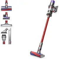Dyson Akku-Hand-und Stielstaubsauger "V11 Fluffy", rot (nickel, rot), B:26,7cm H:126,1cm T:25cm, Akkusauger, Akku-Hand-und Stielstaubsauger