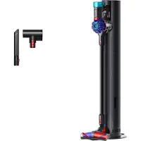 Dyson Akku-Hand-und Stielstaubsauger "V10 Konical + Auto-empty Dok Schwarz/Blau", schwarz (schwarz, blau), B:29cm H:121cm T:47cm, Akkusauger, Akku-Hand-und Stielstaubsauger