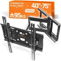 RICOO R23-S TV Wandhalterung Schwenkbar für 40-75 Zoll Fernseher Halterung Neigb