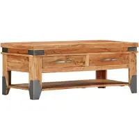 vidaXL Couchtisch 110x52x45 cm Massivholz Akazie