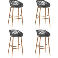 vidaXL Barhocker 4 Stk. Grau