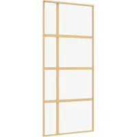 vidaXL Schiebetür Golden 90x205 cm ESG-Klarglas und Aluminium
