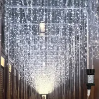 Yakimz 5m LED Eisregen Eiszapfen Weihnachts Garten Lichtervorhang Lichterkette,KaltWeiß
