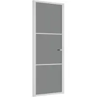 vidaXL Innentür 76x201,5 cm Weiß ESG-Glas und Aluminium