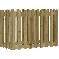 vidaXL Hochbeet Lattenzaun-Design 100x50x70 cm Kiefernholz Imprägniert
