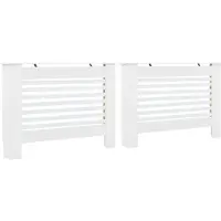 vidaXL Heizkörperverkleidungen 2 Stk. Weiß 112 x 19 x 81,5 cm MDF