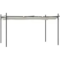 vidaXL Pergola mit Schiebedach Creme 395x292x230 cm
