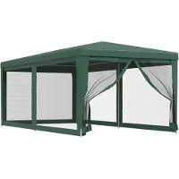 vidaXL Partyzelt mit 6 Mesh-Seitenwänden Grün 3x6 m HDPE