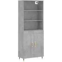 vidaXL Highboard Betongrau 69,5x34x180 cm Holzwerkstoff