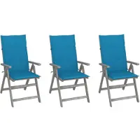 vidaXL Verstellbare Gartenstühle 3 Stk. mit Auflagen Massivholz Akazie