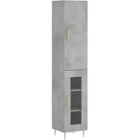 vidaXL Highboard Betongrau 34,5x34x180 cm Holzwerkstoff
