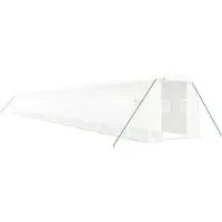 vidaXL Gewächshaus mit Stahlrahmen Weiß 48 m² 24x2x2 m