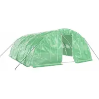 vidaXL Gewächshaus mit Stahlrahmen Grün 30 m² 6x5x2,3 m