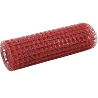 vidaXL Drahtzaun Stahl mit PVC-Beschichtung 25x0,5 m Rot