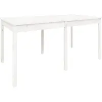 vidaXL Gartentisch Weiß 159,5x82,5x76 cm Massivholz Kiefer
