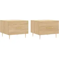vidaXL Couchtische 2 Stk. Sonoma-Eiche 50x50x40 cm Holzwerkstoff