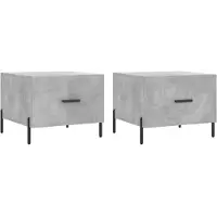 vidaXL Couchtische 2 Stk. Betongrau 50x50x40 cm Holzwerkstoff