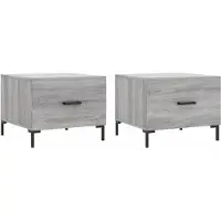 vidaXL Couchtische 2 Stk. Grau Sonoma 50x50x40 cm Holzwerkstoff