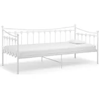 vidaXL Schlafsofa Bettgestell Weiß Metall 90x200 cm