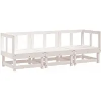 vidaXL 3-tlg. Garten-Lounge-Set Weiß Massivholz Kiefer