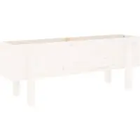 vidaXL Hochbeet Weiß 101x30x38 cm Massivholz Kiefer