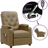 vidaXL Massagesessel Elektrisch Cappuccino-Braun Kunstleder