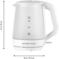 Gourmet Maxx GOURMETmaxx Glas Wasserkocher 1,7 Liter Kabelloser 360° Bedienkomfort 2200 Watt LED Beleuchtung