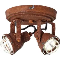 Lightbox 2 flammiger Deckenstrahler - Spotrondell Industrial Look Metall Rost