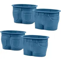 Tlily Silikon-Cupcake-Backförmchen im Jeans-Stil, 4 Stück