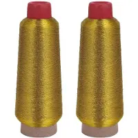 Jojomino 2X Computer Kreuzstich-Stickgarne 3000M Naehgarn Linie Textile Metallic Garn Woven Stickerei Linie Golden