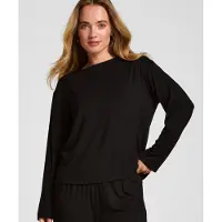 Hunkemoller Schlafshirt Langarm Jersey Schwarz