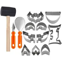 Jojomino 13-Teiliges Kürbis-Schnitzformen-Set, Halloween-Kürbis-Schnitzset, Kürbis-Schnitzset, DIY-Kürbis-Schnitzwerkzeuge