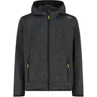 CMP - Boy's Jacket Fix Hood Jacquard Knitted - Fleecejacke Gr 176 grau/schwarz