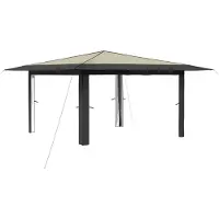 Syfax Pavillon ohne Seitenwand 4 x 4 m Creme und Anthrazit
