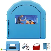 StarTech.com Aufblasbare Lackierkabine - Spritzkabine 4 x 3 x 2,75 m - Mit 750-W-Gebläse - Aktivkohlefilter-System - PVC-Fenster - Für Fahrräder, Motorräder, Möbel - Blau