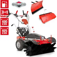 HECHT Benzin-Kehrmaschine 8101 BS Komplett-Set 100 cm mit Schneeschild & Box