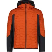 CMP wasserabweisende Herren Primaloft Hybrid Jacke mit Kapuze orange 54