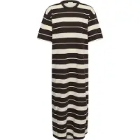 Kaffe Jerseykleid "Damen Jerseykleid KAwinny", Damen, Gr. XXL, N-Gr, braun (coffee bean, turtledove stripe), Obermaterial: 100% Baumwolle CO(Bio)., Kleider Jerseykleid