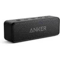 Anker SoundCore 2 Bluetooth Lautsprecher, Duale Bass-Treiber, 24h Wiedergabe, 20m Reichweite, Verbesserter IPX7 Wasserschutz, mit eingebautem Mikrofon, Kabelloser Lautsprecher für iPhone, Samsung usw.