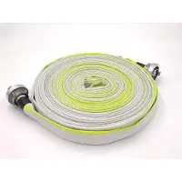 Famanu Schlauch schwarz 1 Zoll - 25-30 Meter lang - Feuerwehr Bau flache Storz-Kupplung
