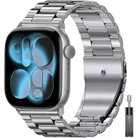StarTech.com Smartwatch-Armband - Metallarmband - Edelstahl - Faltschließe - Einstellwerkzeug - 38/40/41/42/44/45/46/49 mm - Silber