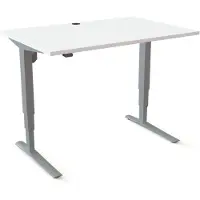 Stier Elektrisch höhenverstellbarer Schreibtisch 501-43 120 x 80cm Weiß melaminbeschichtet 65-125cm