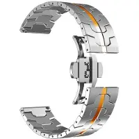 StarTech.com Metallarmband für Smartwatch - GS 3 - Edelstahl - Faltschließe - Unisex - Silber-Orange