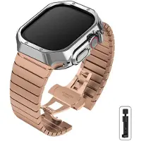 StarTech.com Smartwatch-Armband mit Hülle - Edelstahl - TPU-Hülle - Kompatibel mit Series 10 - 46 mm - RG Silver