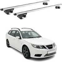 Aurilis Dachträger Grundtäger für Saab 9-3X 2009-2013 90kg Aluminium Silber 2x