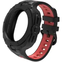 StarTech.com Silikonarmband mit TPU-Hülle - Galaxy Watch 8 Classic 46 mm - Schwarz-Rot - Unisex