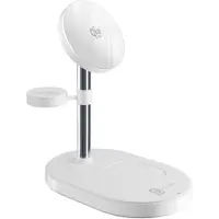 Cellularline MAG TRIO 3IN1 WIRELESS CHARGING STATION, Drinnen, AC, Kabelloses Aufladen, 1,5 m, Weiß